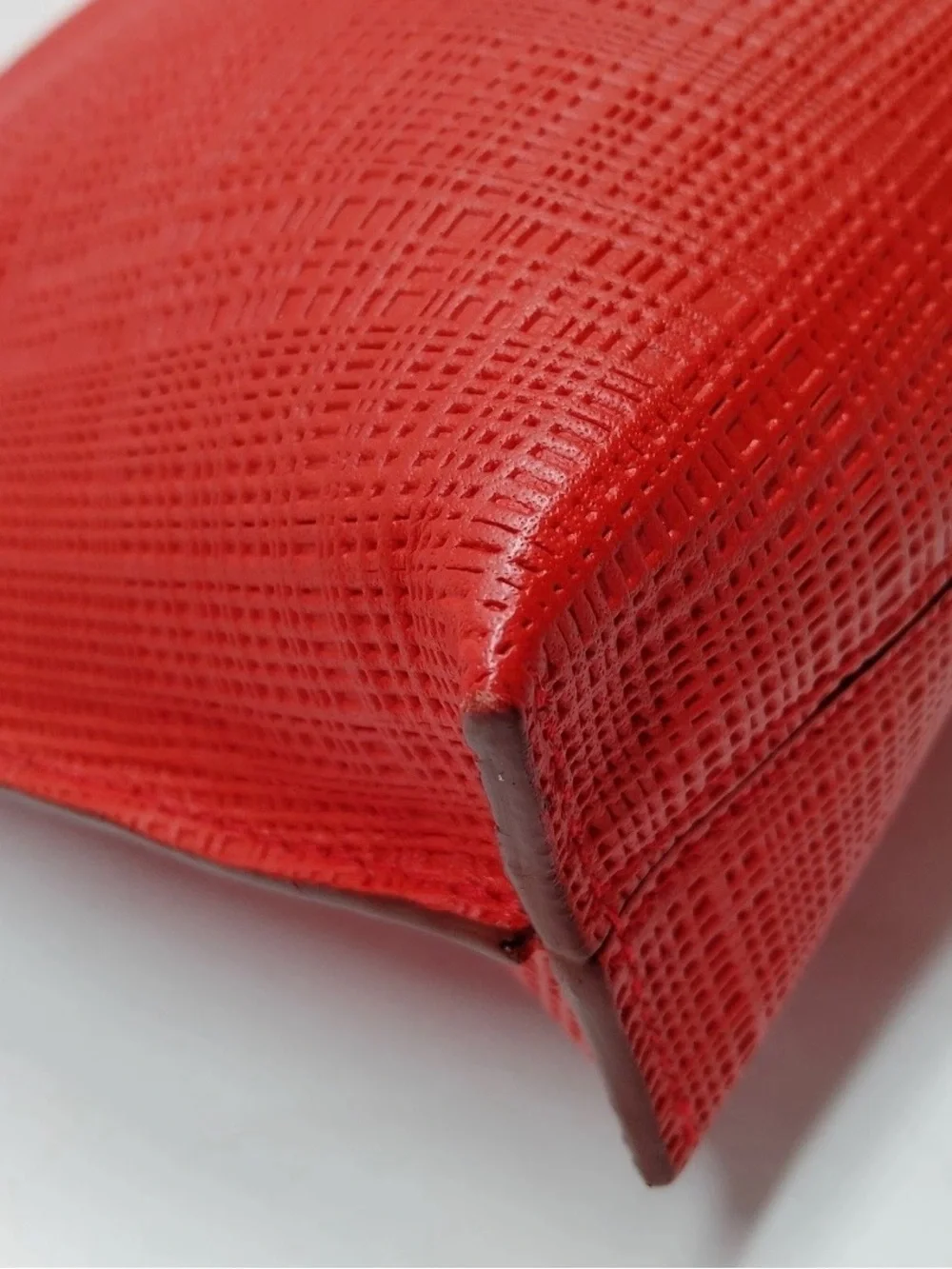 LOEWE Red Leather Zipper Clutch Bag